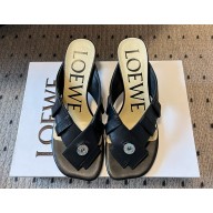Loewe Toy Panta toe post sandal in lambskin black 2025