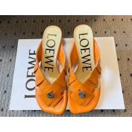 Loewe Toy Panta toe post sandal in lambskin ORANGE 2025