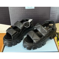 Prada sandals nappa leather black platform 4.5cm 2025