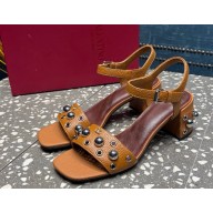 Valentino Garavani Nellcôte Sandal In Grainy Calfskin 55Mm brown 2025