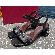 Valentino Garavani Nellcôte Sandal In Grainy Calfskin 55Mm black 2025