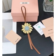 MIU MIU Trick leather keyring 5TL525 Soy green/Ivy Green 2025