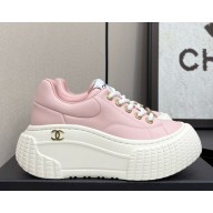 Chanel sneakers platform calfskin light pink 2025