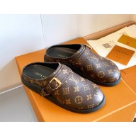 Louis Vuitton 1AHMH5 LV To-Go Flat Comfort Clog Cacao Brown Monogram canvas 2025