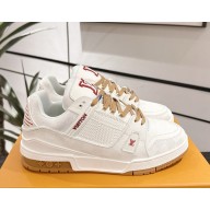 Louis Vuitton women/men 1AHTSD LV Trainer Sneaker White Damier-embossed calf leather 2025