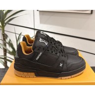 Louis Vuitton women/men 1AHTSW LV Trainer Sneaker Black Damier-embossed calf leather 2025