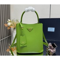 Prada Medium Saffiano Leather Panier Bag 1BA212 green 2025
