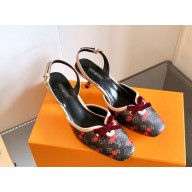 LV x TM heel 6cm slingback pump calf leather 061404 2025