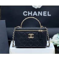 Chanel COCO CRUSH MINI CLUTCH IN GRAINED LEATHER AP4590 black 2025 (ORIGINAL QUALITY)