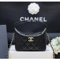 Chanel Clutch with Chain Shiny Grained Calfskin & Gold-Tone Metal AP4747 black 2025 (ORIGINAL QUALITY)
