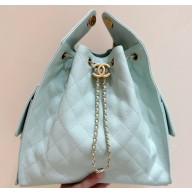 Chanel 25 Medium Handbag IN Grained Calfskin & Gold-Tone Metal AS5311 light green 2025 (ORIGINAL QUALITY)