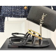 Saint Laurent sandal With logo black leather 2025