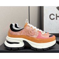 Chanel Trainers cotton & Suede Calfskin G46609 light orange 2025