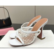 Amina Muaddi  90mm Lupita sandals white 2025
