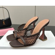 Amina Muaddi  90mm Lupita sandals brown 2025