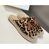 Celine Les Espadrilles Slides suede and calfskin LEOPARD PRINTED 2025