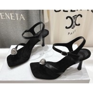 The Row heel 7.5cm calfskin sandals black 2025