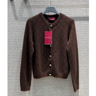 Gucci Stretch GG viscose jacquard cardigan 836187 Dark brown fine stretch GG viscose jacquard 2025