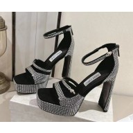 Jimmy Choo 125mm Claressa sandals silk with crystal black 2025
