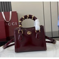 Gucci Diana small tote bag 832936 Gucci Rosso Ancora red shiny, polished leather 2025