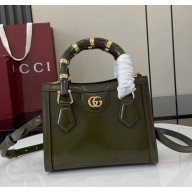 Gucci Diana small tote bag 832936 Forest green shiny, polished leather 2025
