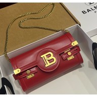 Balmain B-Buzz Pouch 23 in calfskin red 2025