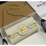 Balmain B-Buzz Pouch 23 in calfskin ivory 2025