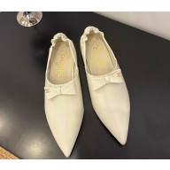 Chanel Logo & Bow loafers leather in white 2025