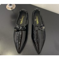 Chanel Logo & Bow loafers leather in Black 2025