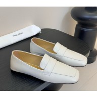 The Row Square Loafer in Leather white 2025