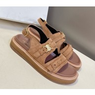 CELINE TIPPI TRIOMPHE SANDAL IN SUEDE CALFSKIN BROWN 2025