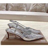 Christian Louboutin Condoroline 55 metal leather slingback pumps silver 2025