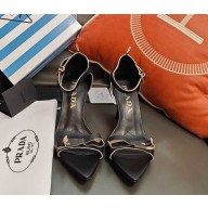 Prada heel 8cm nappa leather sandals black 2025