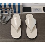 Prada flat Flip flops leather slide white 2025