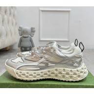 Gucci women/men cub3d sneaker 819709 Grey and white Demetra and mesh 2025