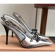 Miu Miu leather slingback pumps silver heel 9cm / 5.5cm 2025