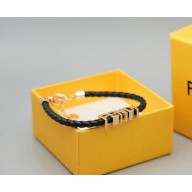 Fendi Fendigraphy Bracelet  Black leather bracelet black 2025