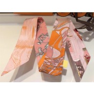 Hermes Bottle Silk Twilly 85x5CM Pink