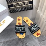 dior White Multicolor Embroidered Cotton with Dior Pixel Zodiac Motif dway slides 2022