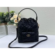 Dior small Caro Bucket Bag in Black Macrocannage Calfskin 2025