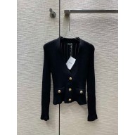 BALMAIN BLACK CARDIGAN 2023