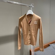 MIU MIU BEIGE KNIT CARDIGAN 2023