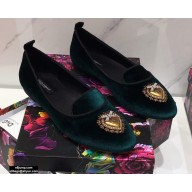 Dolce & Gabbana Velvet Devotion Loafers Slippers Dark Green 2021
