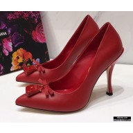 Dolce & Gabbana Thin Heel 10.5cm Leather Sicily Pumps Red 2021