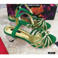 Dolce & Gabbana Spherical Acrylic Heel 6.5cm Suede Sandals Green 2021