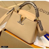 Louis Vuitton Capucines Mini Bag Python Handle M55923 Beige