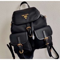 Prada Small Nylon Backpack Bag 1BZ677 Black/Gold 2021