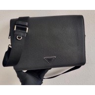 Prada Leather Bandoleer Cross-Body Bag 2VD012 Black 2021