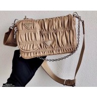 Prada Gaufré Embossed Leather Shoulder Bag 1BD289 Beige 2021