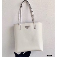 Prada Small Saffiano Leather Tote Bag 1BG342 White 2021